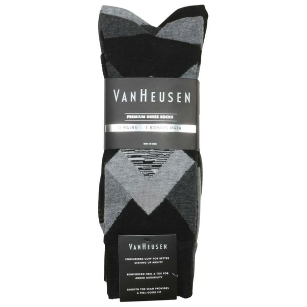 Van Heusen Mens 4 Pack Dress Socks 